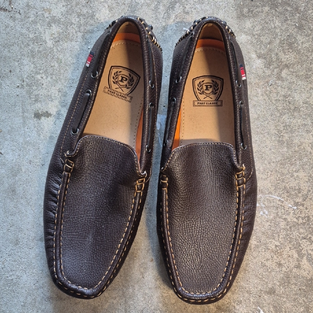 Polo by Ralph Lauren Dark Brown Leather Slip-On Loafers
